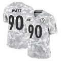 P.Steelers #90 T.J. Watt Player Arctic Camo Limited Salute To Service Home Game ROCER Stitched Jerseys