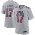 B.Bills #17 Josh Allen Player Gray Fashion Home Game ROCER Stitched Jerseys