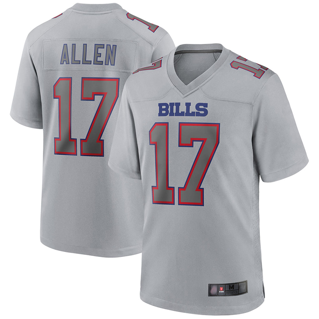 B.Bills #17 Josh Allen Player Gray Fashion Home Game ROCER Stitched Jerseys
