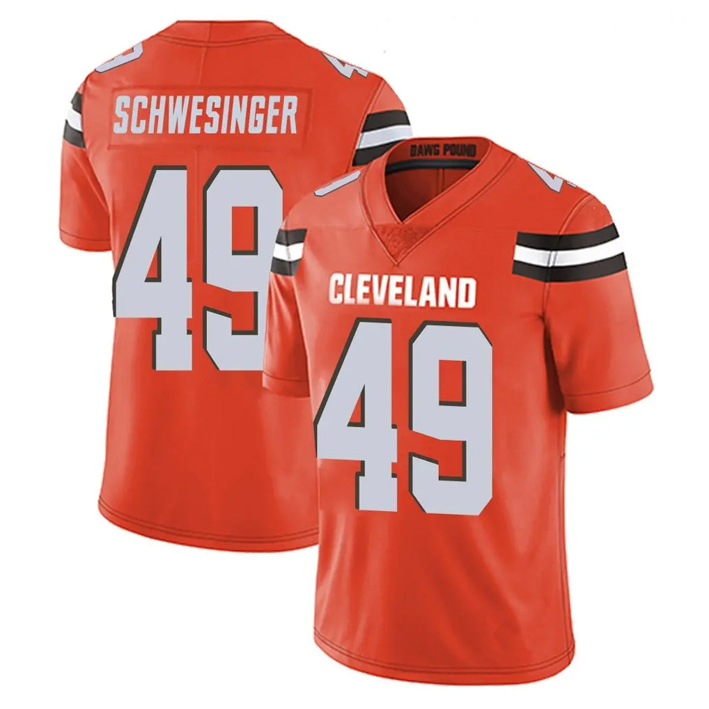 C.Browns #49 Carson Schwesinger Player Orange Alternate Vapor Untouchable Limited Home Game ROCER Stitched Jerseys