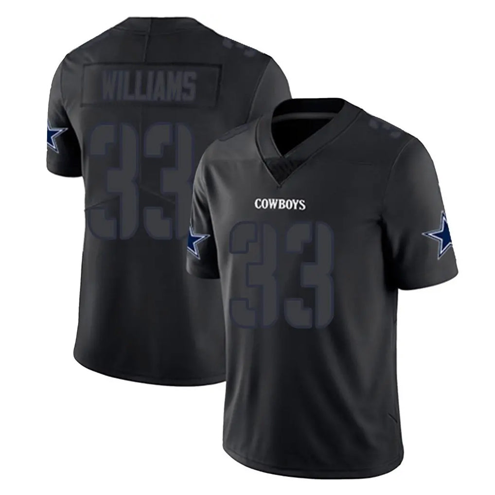 D.Cowboys #33 Javonte Williams Player Black Impact Limited Home Game ROCER Stitched Jerseys