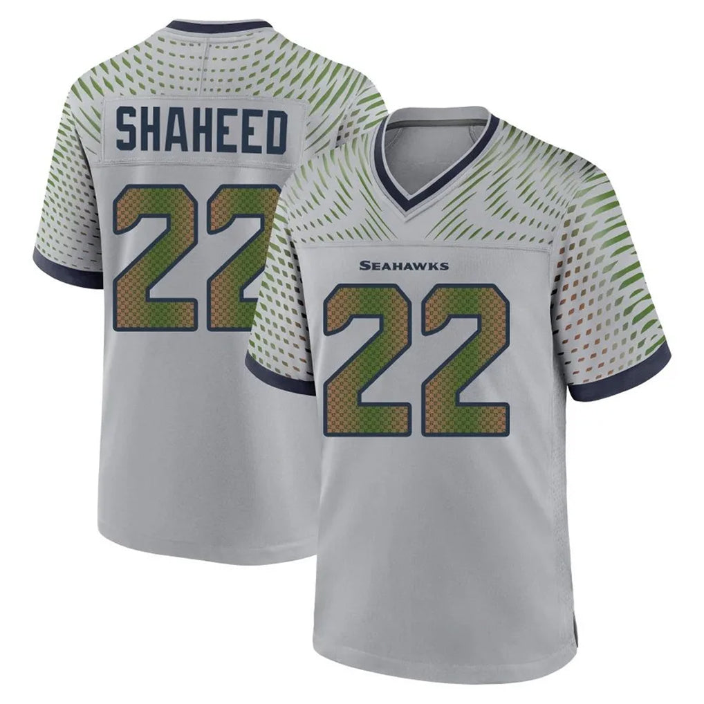 S.Seahawks #22 Rashid Shaheed Player Grey 2025 Rivalries Collection Home Game ROCER Stitched Jerseys