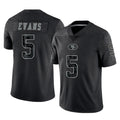 SF.49ers #5 Mike Evans Player Black Limited Reflective Home Game ROCER Stitched Jerseys
