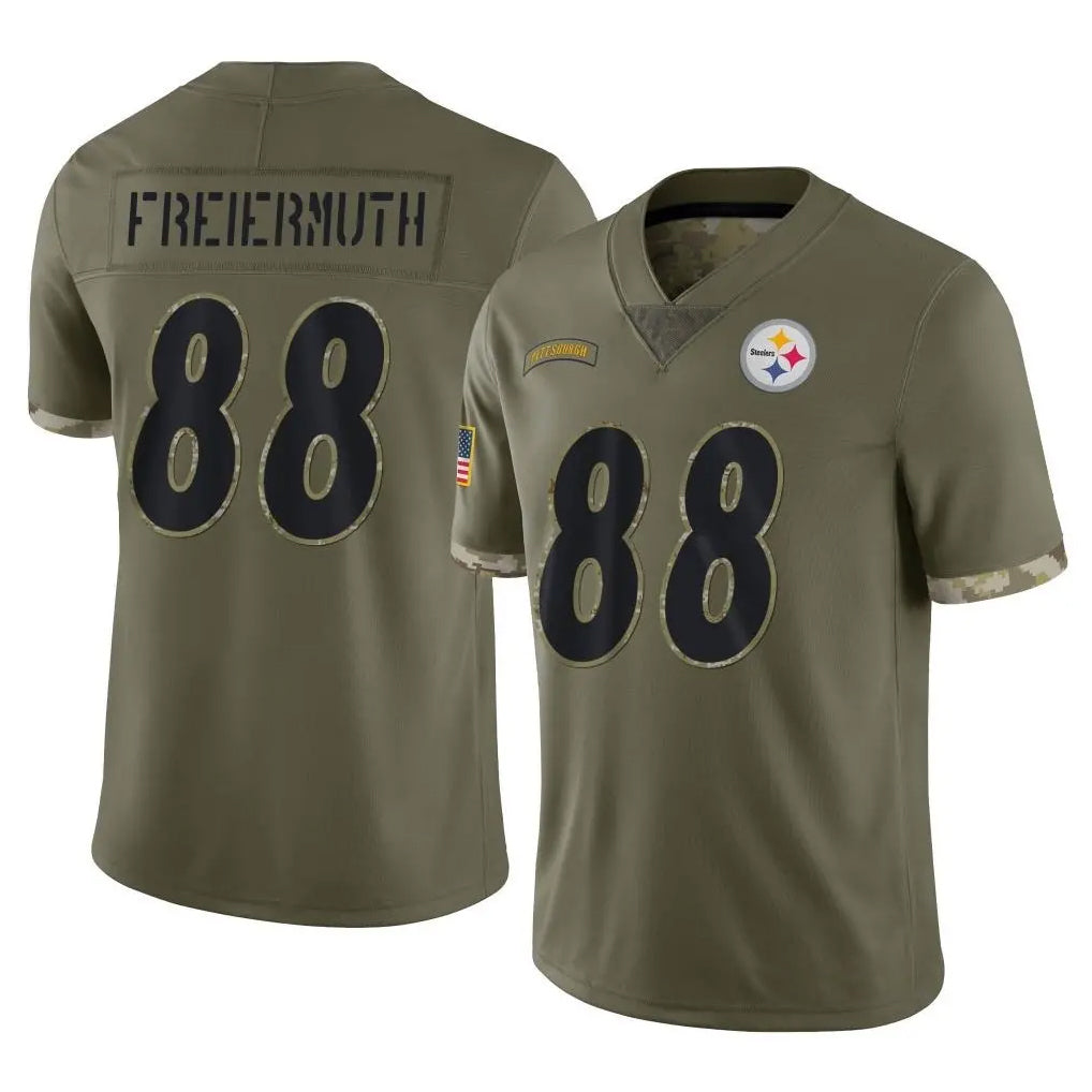 P.Steelers #88 Pat Freiermuth Player Olive Limited Salute To Service Home Game ROCER Stitched Jerseys