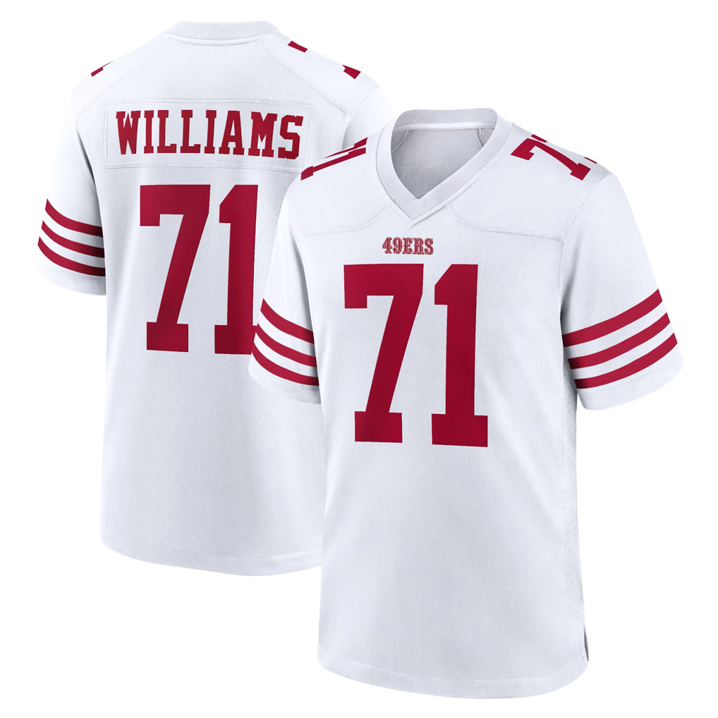 SF.49ers #71 Trent Williams Player White Game Home ROCER Stitched Jerseys