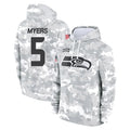 S.Seahawks #5 Jason Myers Player Arctic Camo Limited Salute to Service Pullover Hoodies Game ROCER Stitched Jerseys