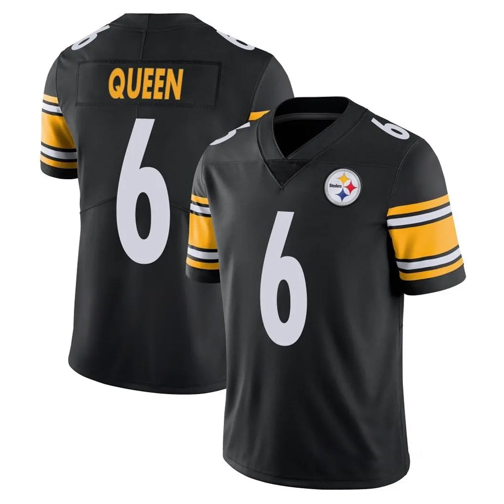 P.Steelers #6 Patrick Queen Player Black Limited Vapor Untouchable Home Game ROCER Stitched Jerseys