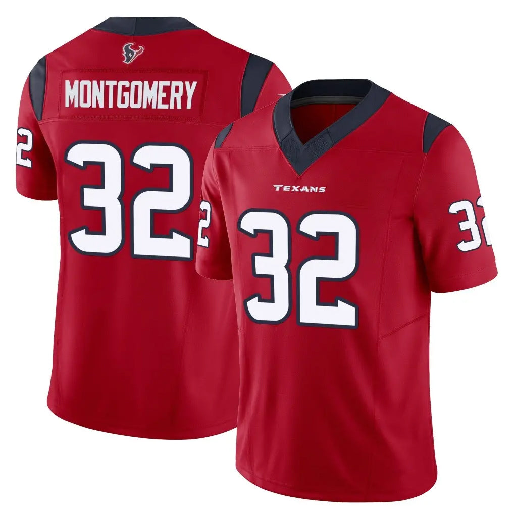 H.Texans #32 David Montgomery Player Red Limited Vapor F.U.S.E. Home Game ROCER Stitched Jerseys