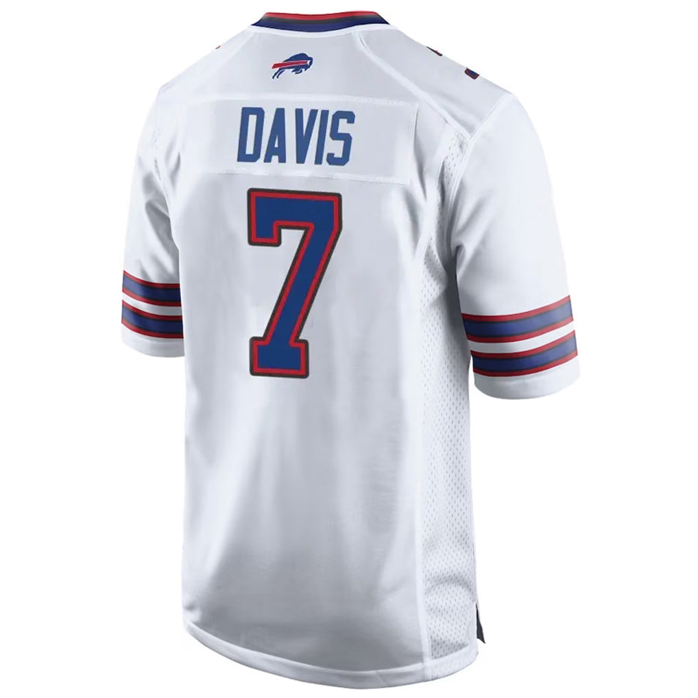 B.Bills #7 Ray Davis Player White Home Game ROCER Stitched Jerseys