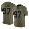 D.Cowboys #97 Kenny Clark Player Olive Salute to Service Limited Game ROCER Stitched Jerseys