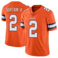 D.Broncos #2 Pat Surtain II Player Orange Vapor Untouchable Limited Home Game ROCER Stitched Jerseys