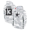 D.Cowboys #13 Caleb Downs Player Arctic Camo Salute to Service Hoodies Limited Game ROCER Stitched Jerseys