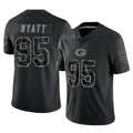 GB.Packers #95 Devonte Wyatt Player Black Reflective Limited Home Game ROCER Stitched Jerseys