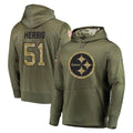 P.Steelers #51 Nick Herbig Player Olive Salute to Service Pullover Hoodie Home Game ROCER Stitched Jerseys