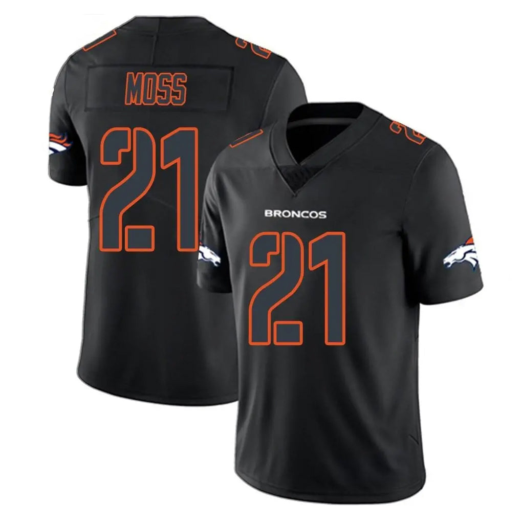 D.Broncos #21 Riley Moss Player Black Impact Limited Game ROCER Stitched Jerseys