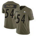 P.Steelers #54 Zach Frazier Player Olive 2025 Salute To Service Limited Home Game ROCER Stitched Jerseys
