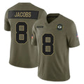 GB.Packers #8 Josh Jacobs Player Olive 2025 Salute To Service Limited Home Game ROCER Stitched Jerseys