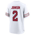 A.Cardinals #2 Will Johnson Player White Home Game ROCER Stitched Jerseys