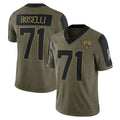 J.Jaguars #71 Tony Boselli Player Olive Salute To Service Limited Game ROCER Stitched Jerseys