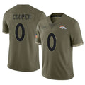 D.Broncos #0 Jonathon Cooper Player Olive Salute To Service Limited ROCER Stitched Jerseys