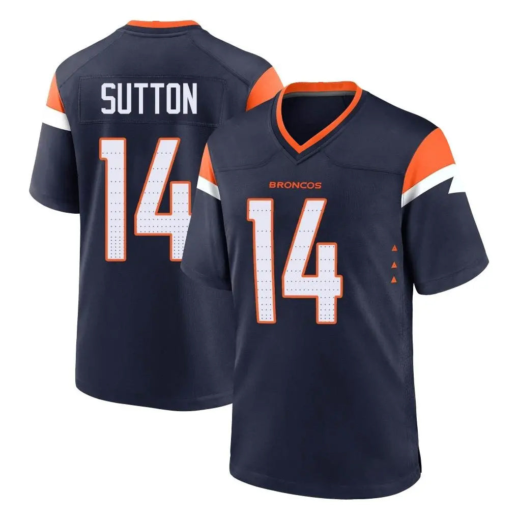 D.Broncos #14 Courtland Sutton Player Navy Home Game ROCER Stitched Jerseys
