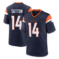 D.Broncos #14 Courtland Sutton Player Navy Home Game ROCER Stitched Jerseys