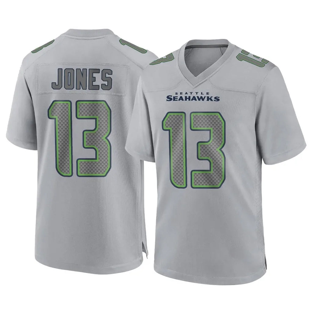 S.Seahawks #13 Ernest Jones IV Player Gray Atmosphere Fashion Home Game ROCER Stitched Jerseys