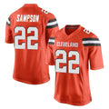 C.Browns #22 Dylan Sampson Player Orange Vapor Limited Home Game ROCER Stitched Jerseys