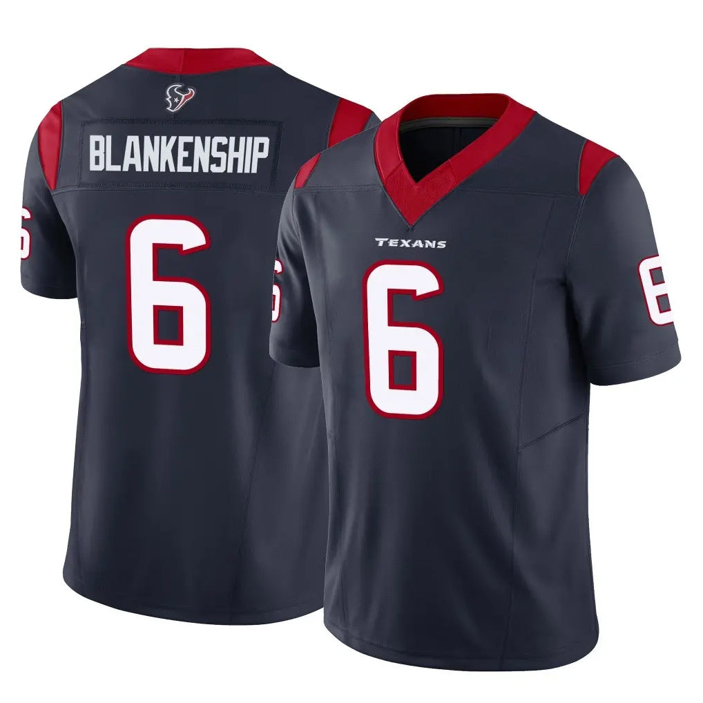 H.Texans #6 Reed Blankenship Player Navy Limited Vapor F.U.S.E. Home Game ROCER Stitched Jerseys