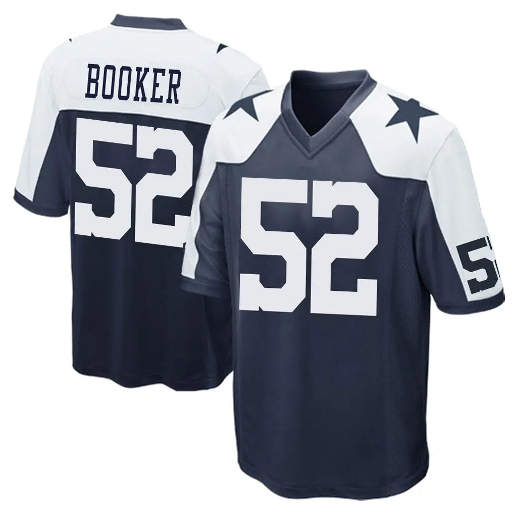 D.Cowboys #52 Tyler Booker Player Navy-White Alternate Home Game ROCER Stitched Jerseys