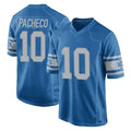 D.Lions #10 Isiah Pacheco Player Blue Vapor Untouchable Throwback Game ROCER Stitched Jerseys
