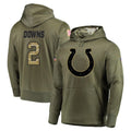 IN.Colts #2 Josh Downs Player Olive Salute to Service Pullover Hoodies Home Game ROCER Stitched Jerseys