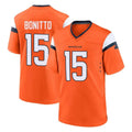 D.Broncos #15 Nik Bonitto Player Orange Home Game ROCER Stitched Jerseys