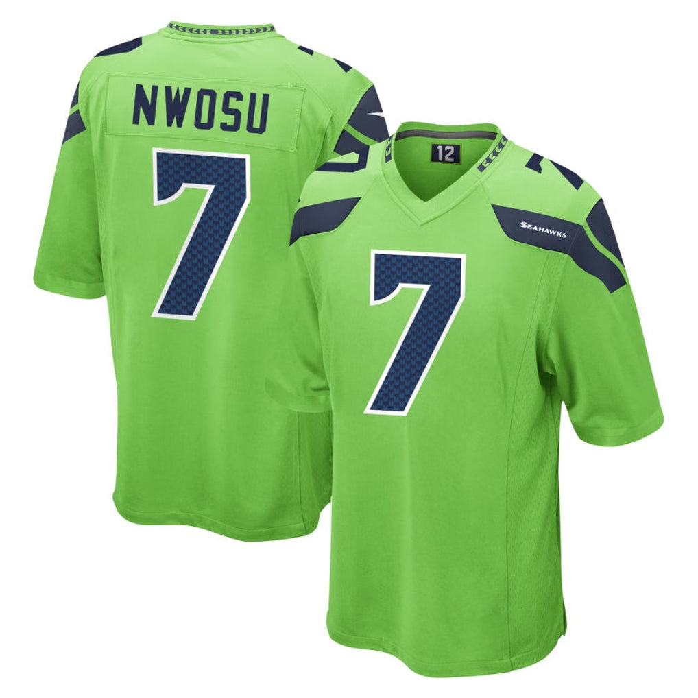 S.Seahawks #7 Uchenna Nwosu Player Green Home Game ROCER Stitched Jerseys