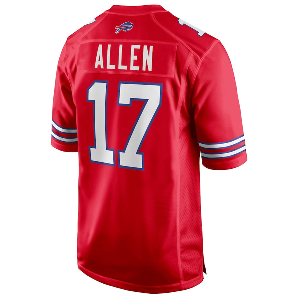 B.Bills #17 Josh Allen Player Red Home Game ROCER Stitched Jerseys