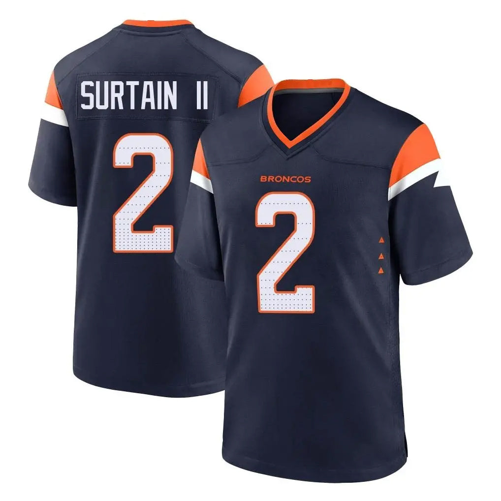 D.Broncos #2 Pat Surtain II Player Navy Home Game ROCER Stitched Jerseys