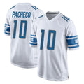 D.Lions #10 Isiah Pacheco Player White Home Game ROCER Stitched Jerseys