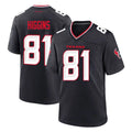 H.Texans #81 Jayden Higgins Player Navy Team Home Game ROCER Stitched Jerseys