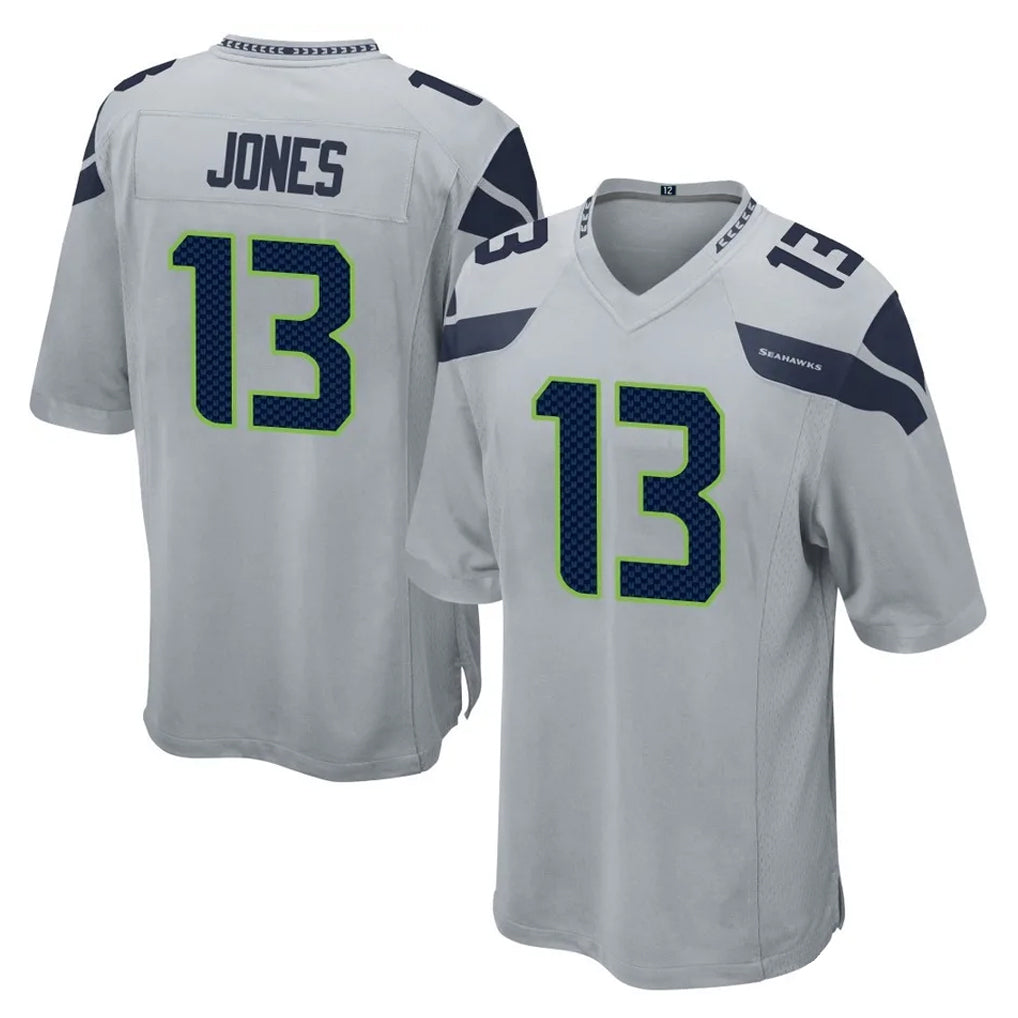 S.Seahawks #13 Ernest Jones IV Player Gray Home Game ROCER Stitched Jerseys
