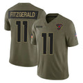 A.Cardinals #11 Larry Fitzgerald Player Olive Salute To Service Limited Home Game ROCER Stitched Jerseys