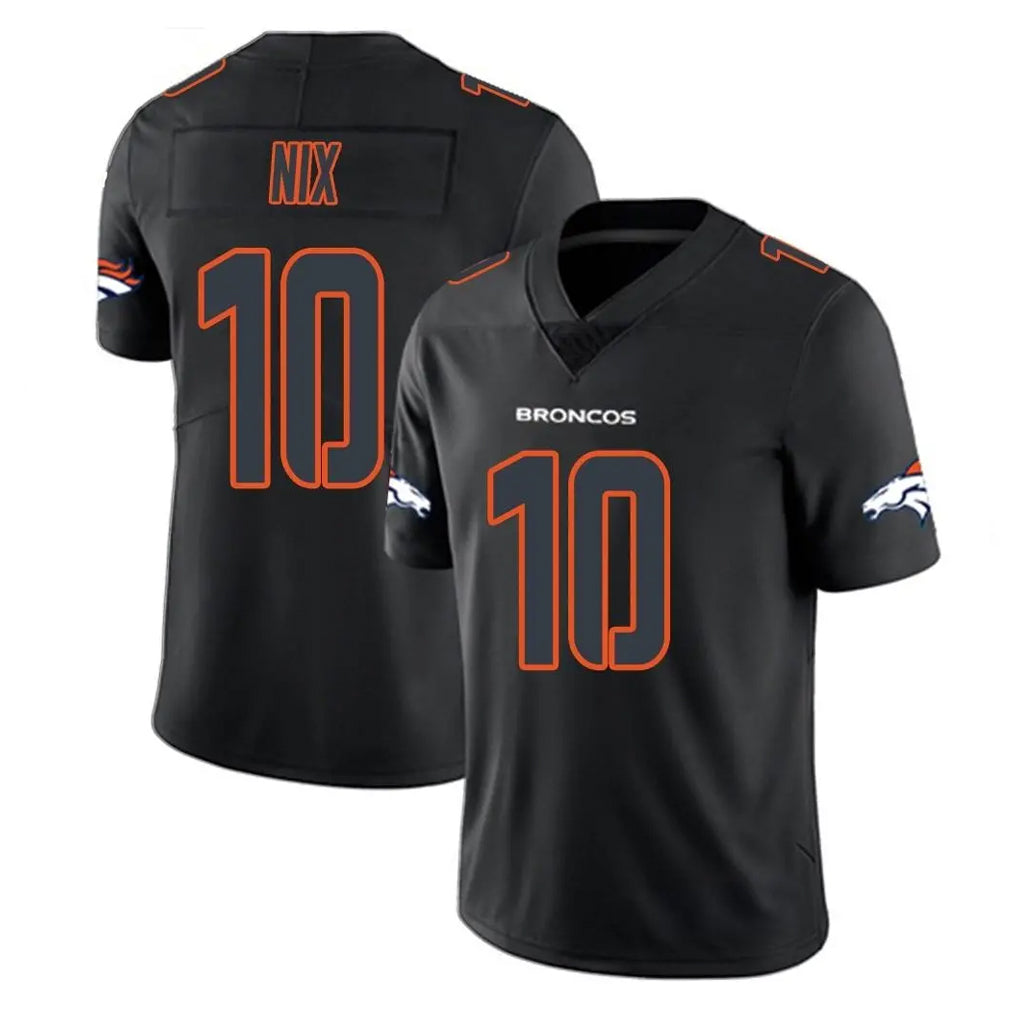 D.Broncos #10 Bo Nix Player Black Impact Limited Game ROCER Stitched Jerseys
