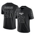 P.Eagles #26 Saquon Barkley Player Black Reflective Limited Home Game ROCER Stitched Jerseys