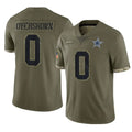 D.Cowboys #0 DeMarvion Overshown Player Olive Salute to Service Limited Game ROCER Stitched Jerseys