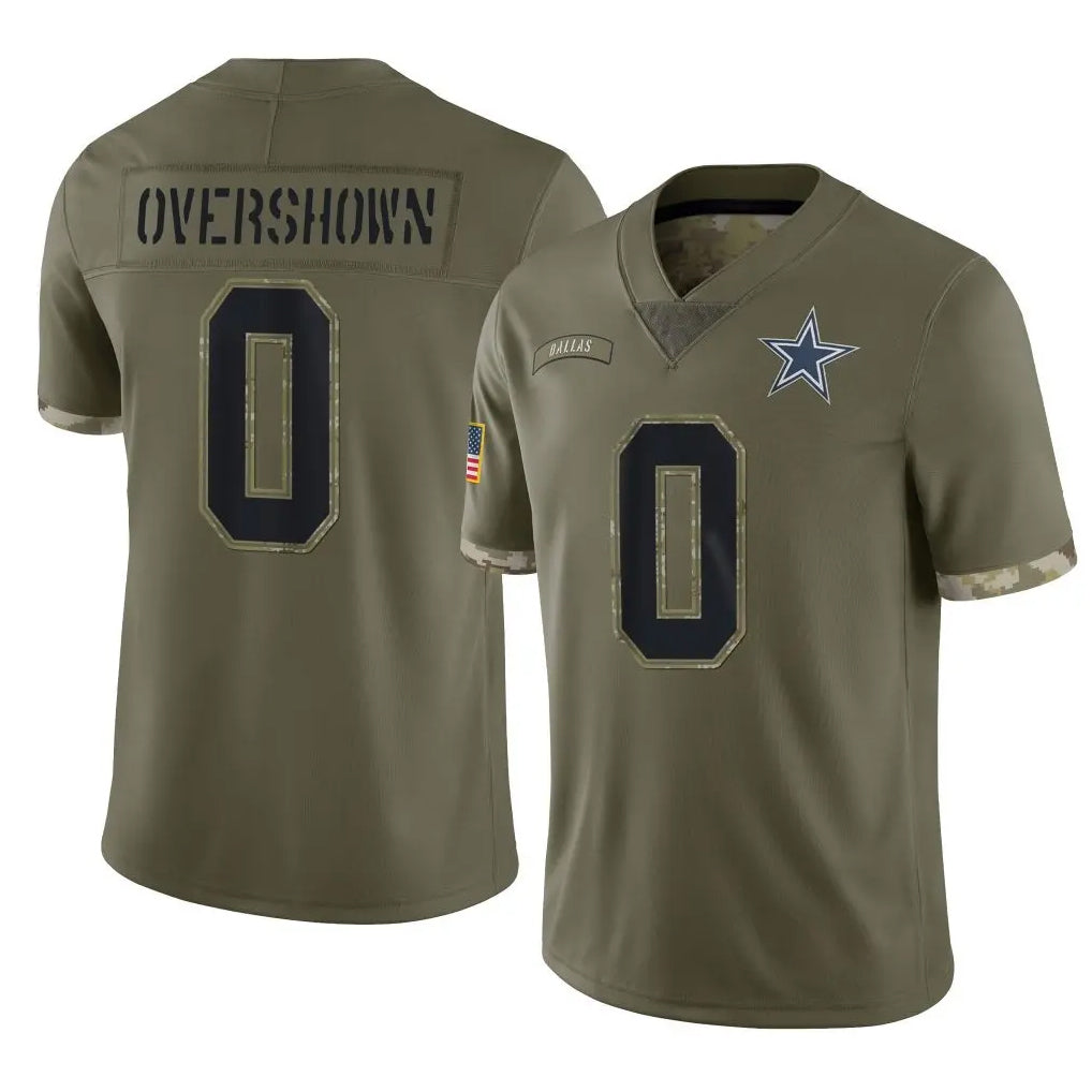 D.Cowboys #0 DeMarvion Overshown Player Olive Salute to Service Limited Game ROCER Stitched Jerseys