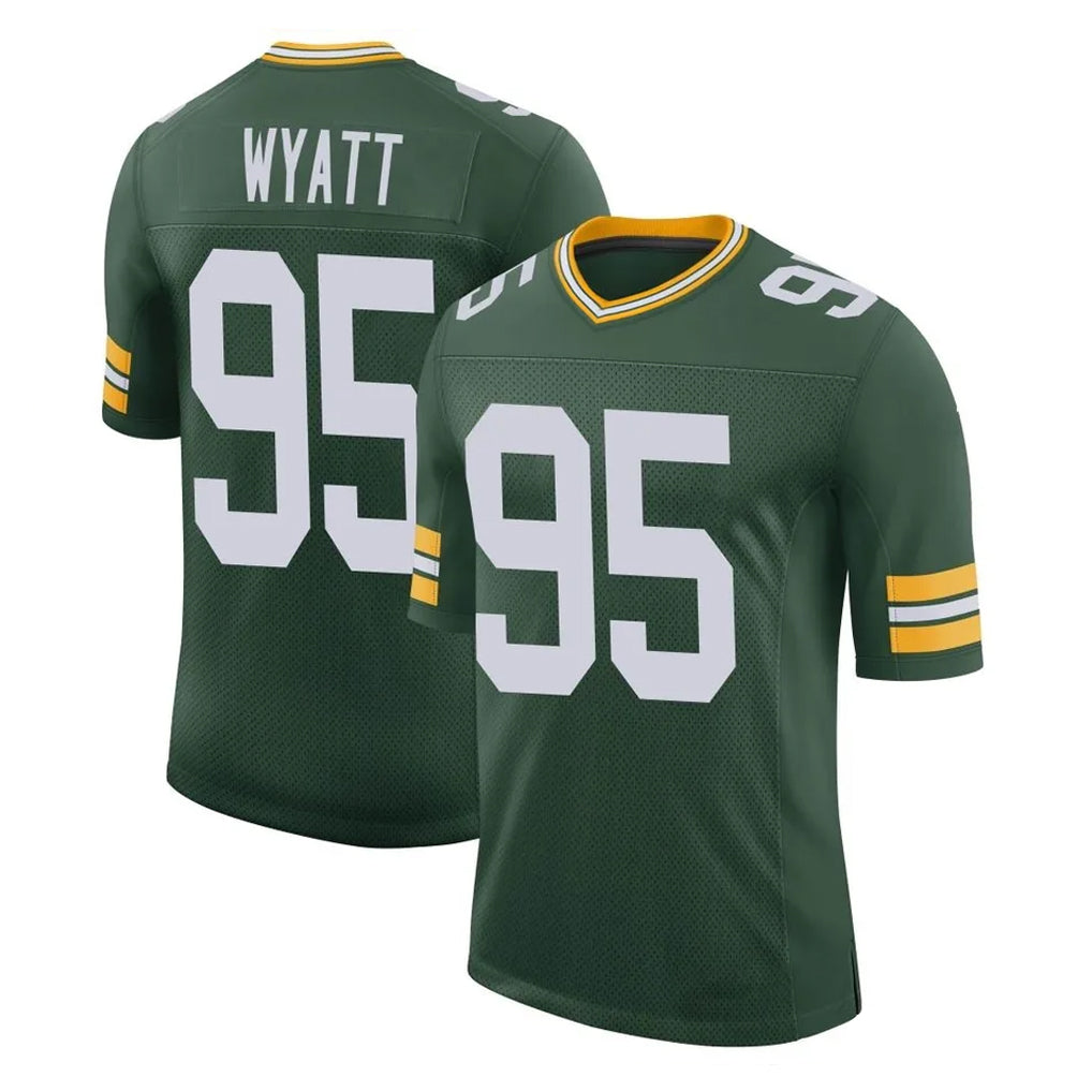 GB.Packers #95 Devonte Wyatt Player Green Limited Classic Home Game ROCER Stitched Jerseys