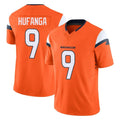 D.Broncos #9 Talanoa Hufanga Player Orange Vapor F.U.S.E. Limited Home Game ROCER Stitched Jerseys