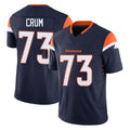 D.Broncos #73 Frank Crum Player Navy Limited Vapor F.U.S.E. Home Game ROCER Stitched Jerseys