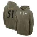 P.Steelers #51 Nick Herbig Player Olive Salute to Service Pullover Hoodies Limited ROCER Stitched Jerseys