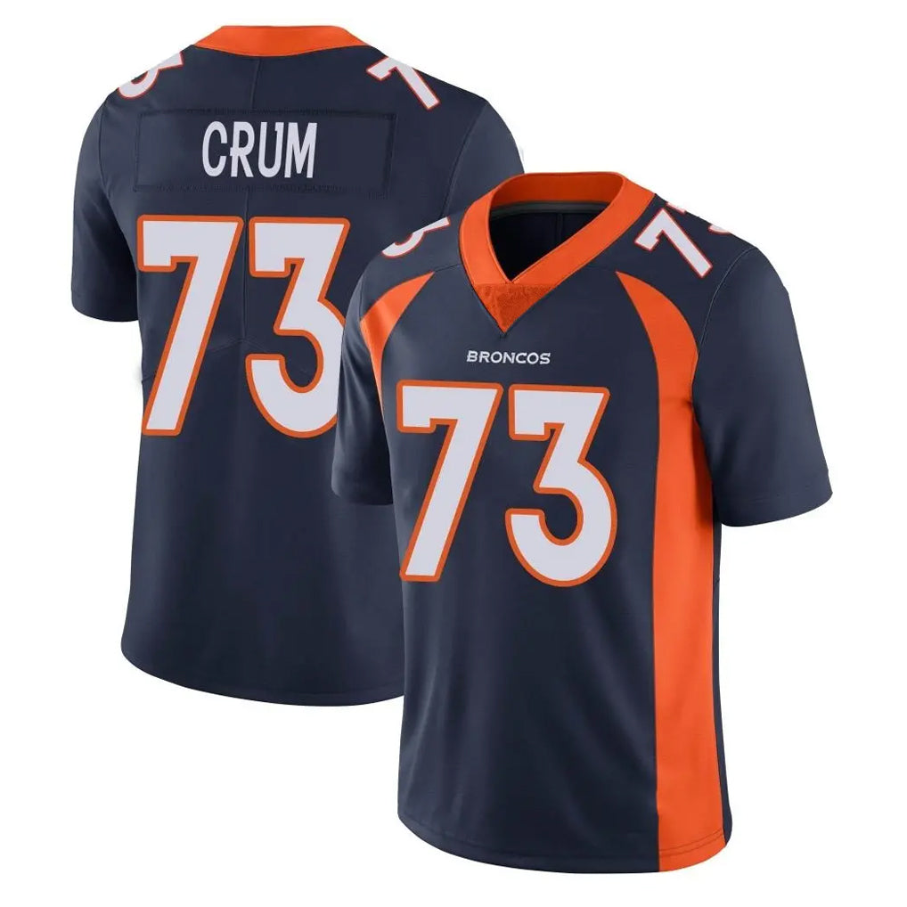 D.Broncos #73 Frank Crum Player Navy Vapor Untouchable Limited Game ROCER Stitched Jerseys