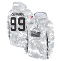 C.Browns #99 Julian Okwara Player Arctic Camo Salute to Service Hoodies Limited Game ROCER Stitched Jerseys